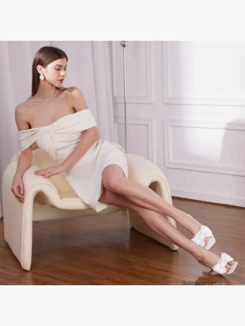 2 Inch Kitten Heels Square Open Toe Bow Sandals Wedding Party